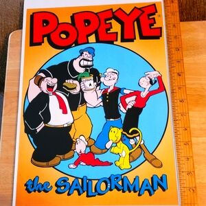 Popeye the Sailorman, Brutus, Olive Oil, Wimpy Advertising Poster  11 x 17 Art